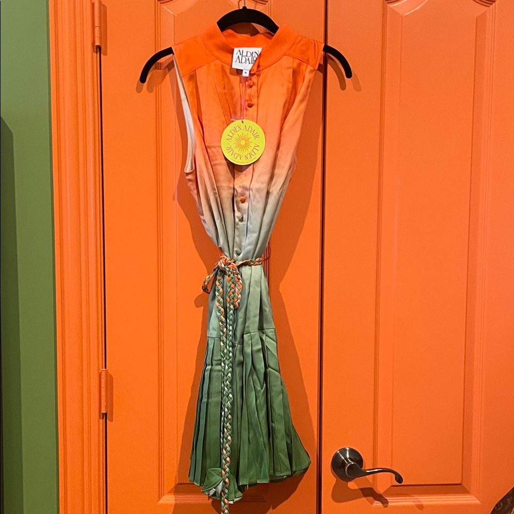 Alden Adair Orange & Green Ombré Dress